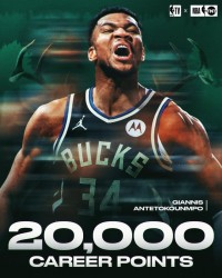 历史第6年轻2万分先生！字母哥：我一定会拿到3万分